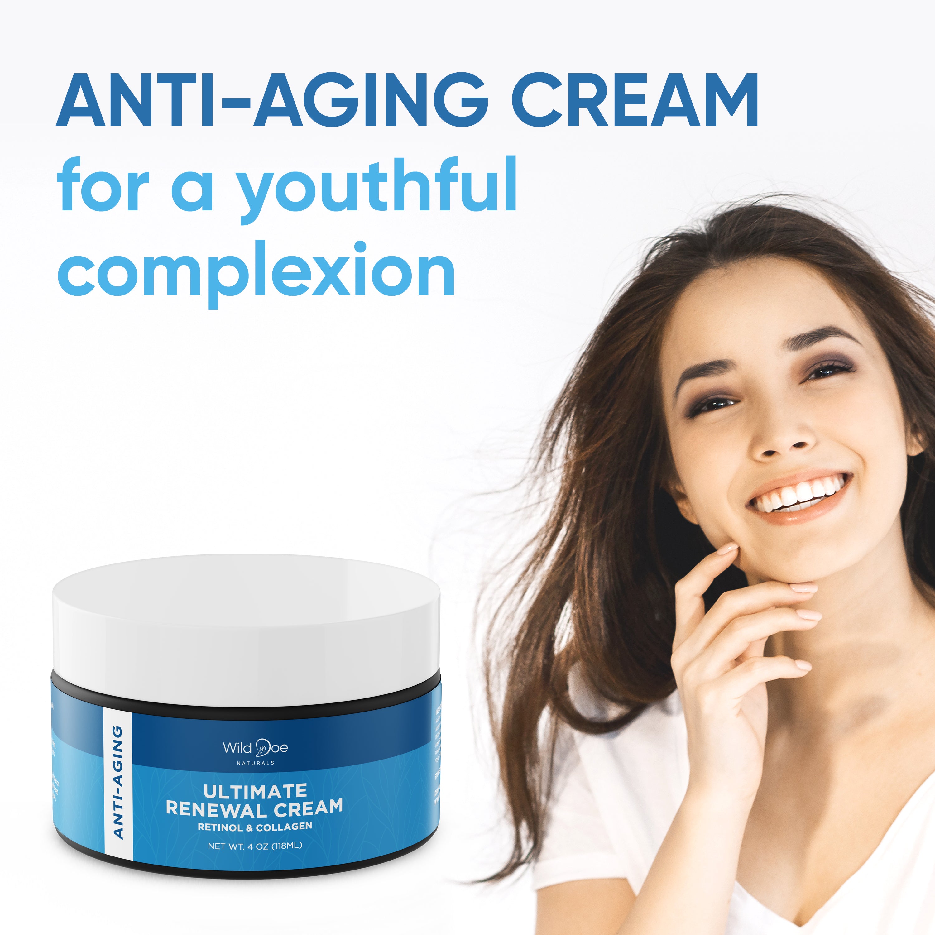 Retinol Night Cream with Collagen Cream & Hyaluronic Acid Moisturizer w/ Shea Butter + Vitamin E -4oz